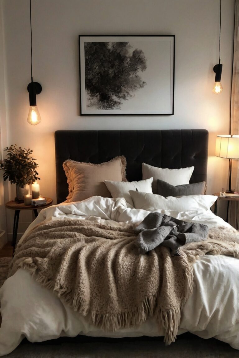 fall bedroom decor, cozy bedroom ideas, bedroom design inspiration, stylish bedroom furniture, elegant bedroom accessories