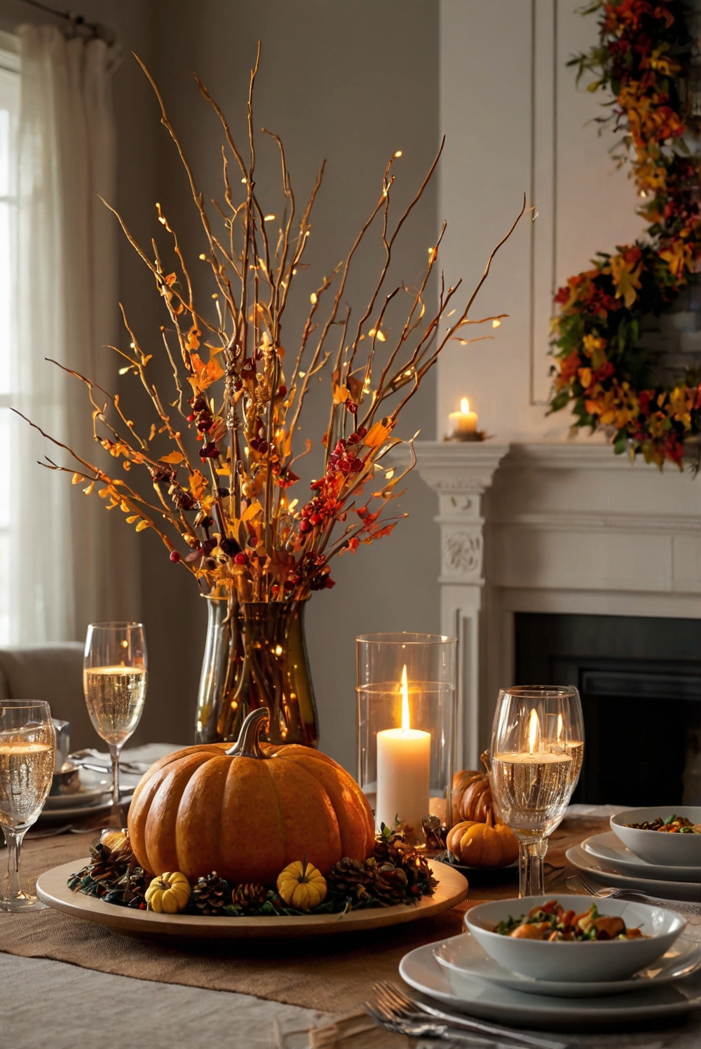 Thanksgiving home decor, Thanksgiving table setting, Thanksgiving centerpieces, Fall home decorations, Thanksgiving mantel décor