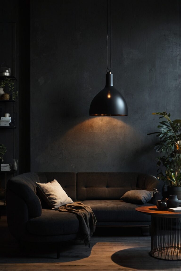 Dark home decor, Moody home furnishings, Gothic home accessories, Mysterious interior design, Elegant black decor