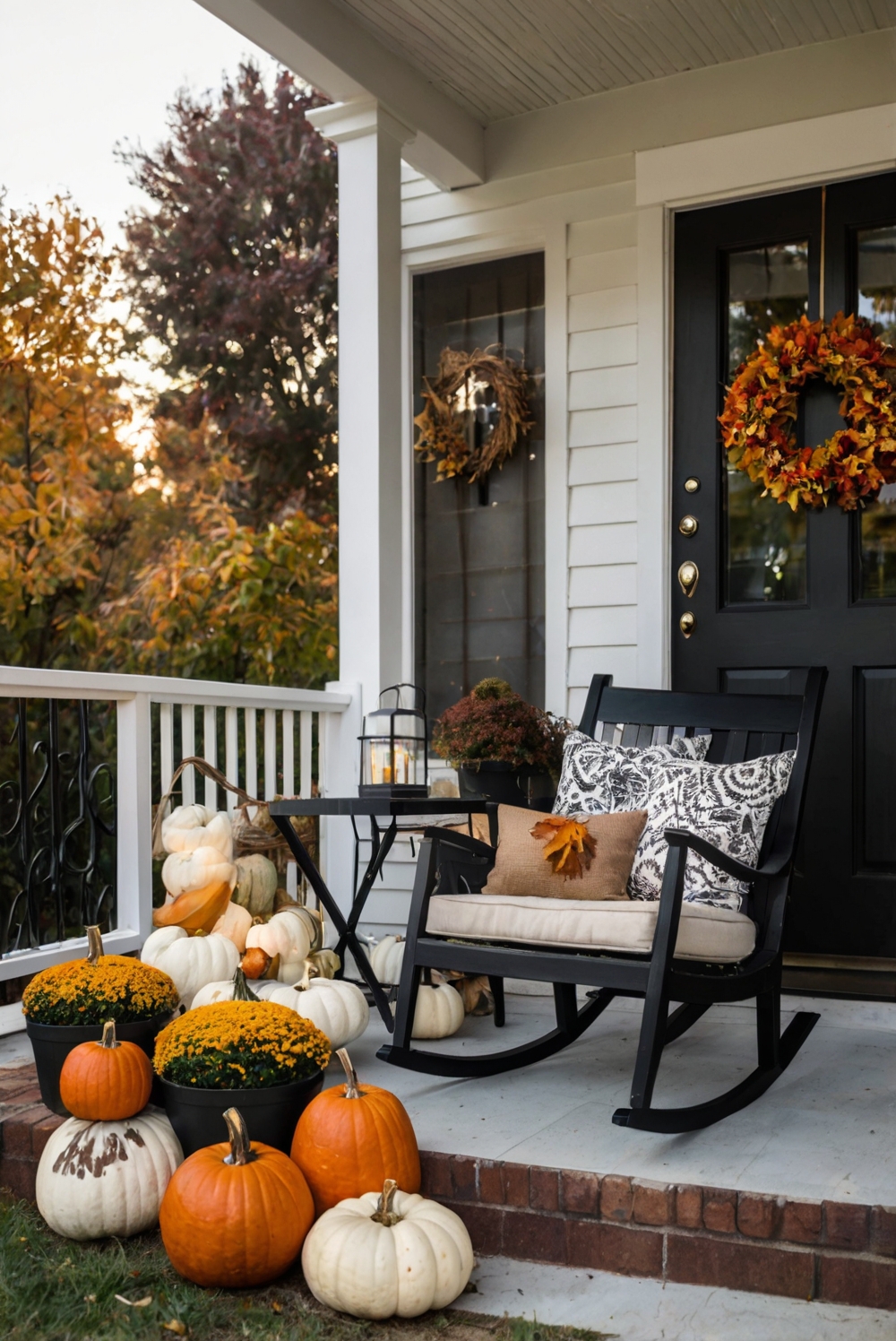 Fall porch decor, Outdoor fall decor, Autumn porch decorations, Front porch fall decorating, Fall porch makeover