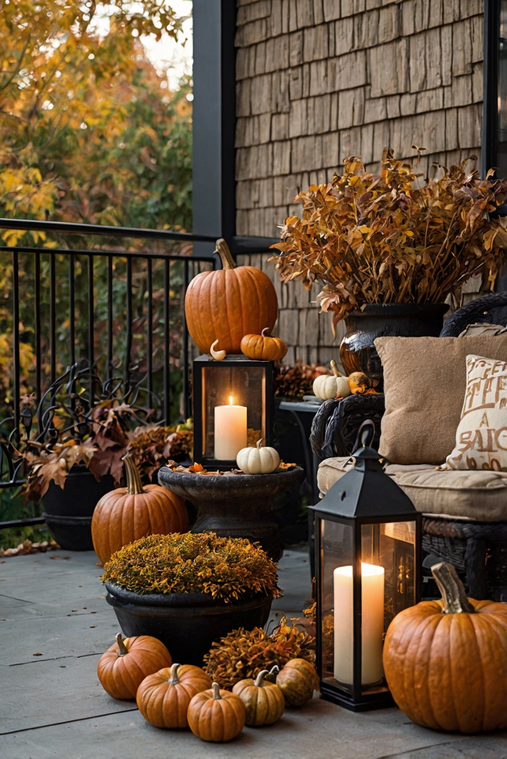 Fall porch decor, Outdoor fall decorations, Front porch decorating, Autumn porch ideas, Fall porch displays